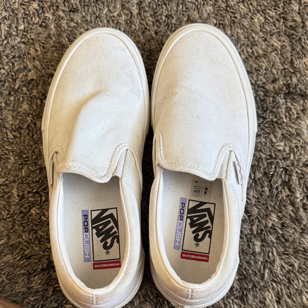 Vans Classic White Slip-On Shoes Popcush